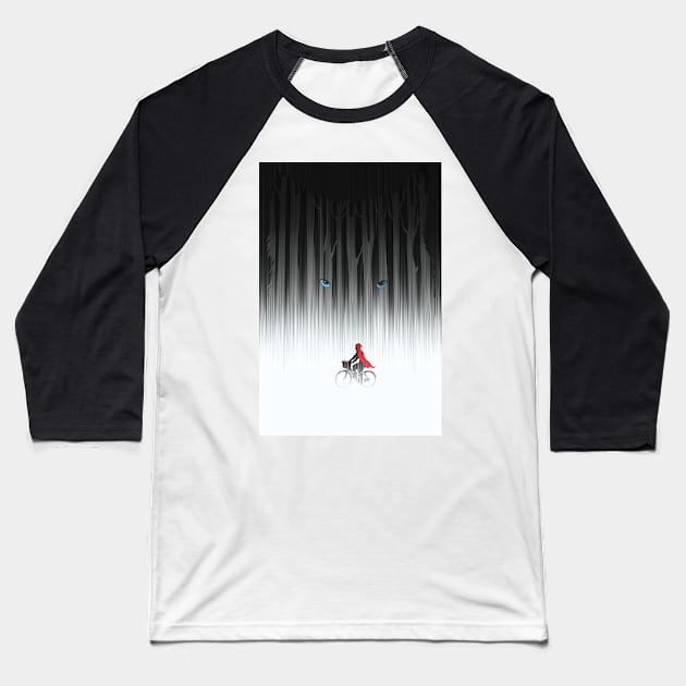 Red Riding Hood Baseball T-Shirt by SFDesignstudio